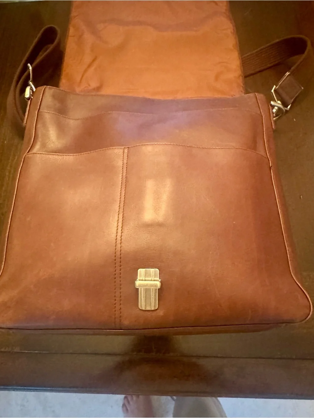 Vintage Coach F09-5217 Brown Glove Tanned Leather Messenger Bag Briefcase